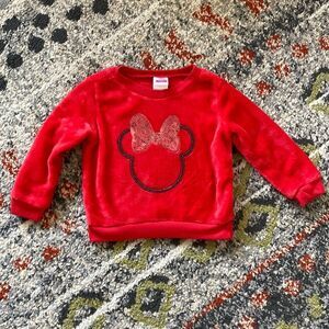 Disney Minnie Mouse Toddler Plush Sweatshirt Red Pullover 3T Cozy Sweater
